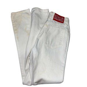 Vintage Bongo White Highrise Straight Leg Jeans 25.5/27 Size 3 Stained Bj7